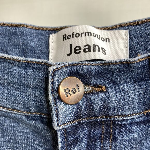 Reformation Jeans Women's High And Skinny Havana Wash Blue Jeans Size 28 Classic - Picture 9 of 13